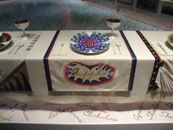 Judy Chicago The Dinner Party detail Sappho 1979
