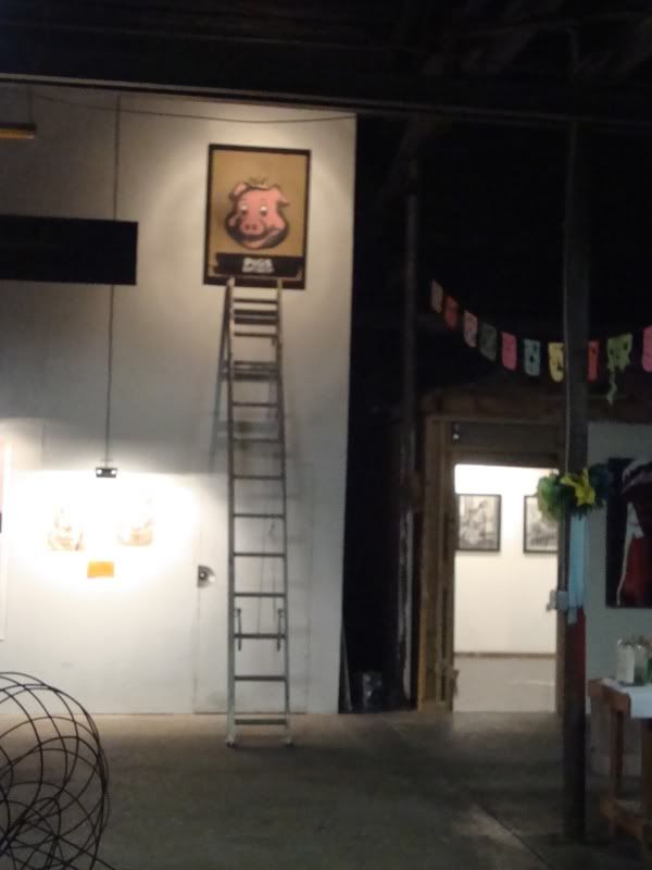 pig on a ladder