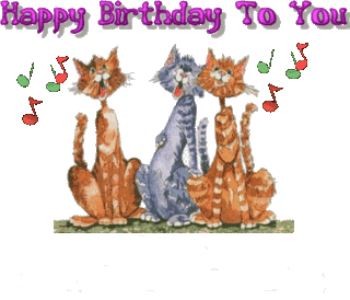 Cat Cats singing Happy birthday to you animations animation animated gif gifs photo BirthdayCats.gif