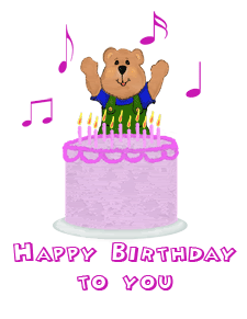 Bear Happy Birthday Song Singing Cake Animated Animation Animations Gif