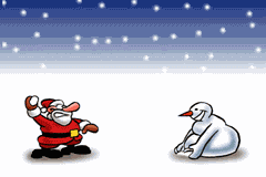 Snowball Fight Santa Snowman Merry Christmas Emoticon Emoticons Animated Animation Animations Gif Pictures, Images and Photos