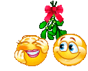 Smiley Mistletoe Kissing Kiss Kisses Love Merry Christmas Smiley Smilie Smileys Smilies Emoticon Emoticons Animated Animation Animations Gif Pictures, Images and Photos