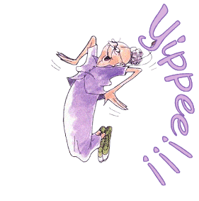 Yippee Woman Jumping for Joy Animated Animation Animations Gif photo aaaold20lady20yippee.gif