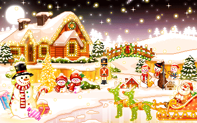 snowing animation photo: Village House Christmas Lemax Department 56 Snowing Cottage Santa Decorations Icon Icons Emoticon Emoticons Animated Animation Animations Gif 0038.gif