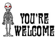 You're Welcome Halloween Skeleton Skeletons Skull Skulls Happy Halloween Your Emoticon Emoticons Animated Animation Animations Gif Pictures, Images and Photos