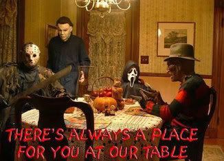 Horror Movie Freddy Jason Michael Myers Table Halloween Pictures, Images and Photos