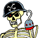 pirate gif photo: Pirate Pirates Skull Skeleton Hook Hand Happy Halloween Emoticon Emoticons Animated Animation Animations Gif Pirate_bones.gif