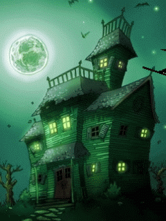 Witch Broom Flies Flying Fly Full Moon Haunted House smiley smilie smileys smilies icon icons emoticon emoticons animated animation animations gif gifs Happy Halloween Pictures, Images and Photos