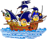 Halloween Pirate  Pirates Boat Ship Smiley Smilie Animation Animated Gif