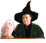 Harry Potter Professor  Minvera Mcgonagall  Hedwig Owl Emoticon Emoticons Animated Animation Gif Pictures, Images and Photos