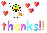 Thanks Smiley Hearts Animated Gif