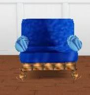 retro style chair in blues