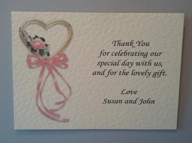 gold heart wedding thank you cards
