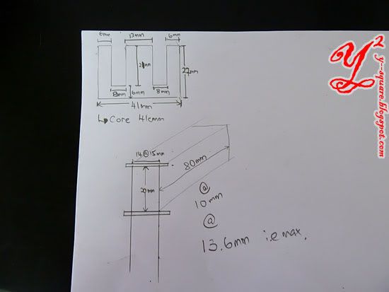 bobbin measurement for 41mm E core