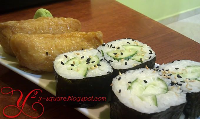 Bean Curd Skin sushi&#35910;&#33104;&#30382;&#23551;&#21496; and cucumber sushi &#40644;&#29916;&#21367;er