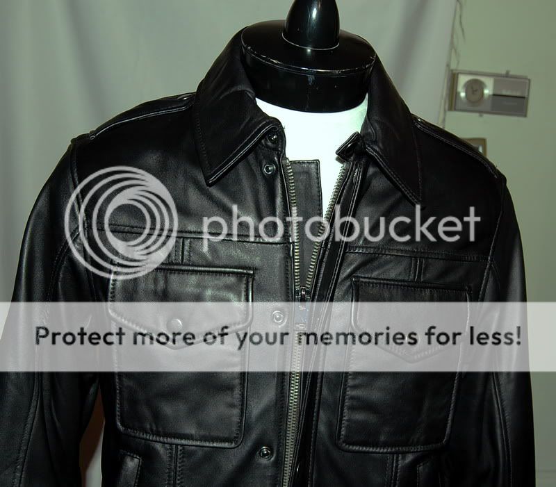 NWT ANDREW MARC MENS BLACK ZIP LEATHER JACKET L