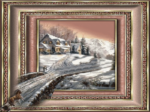 House Picture Frame Sled Sledding Sleigh Winter Merry Christmas ...