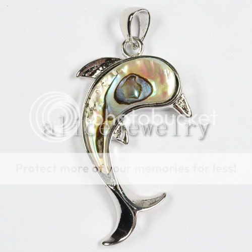 Abalone Shell Dolphin Pendant Bead ASP006  