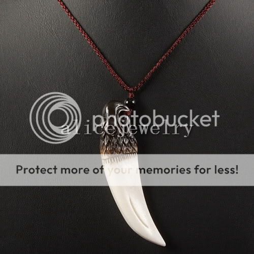 Ox Bone Carved Eagle Necklace 24 GN048  