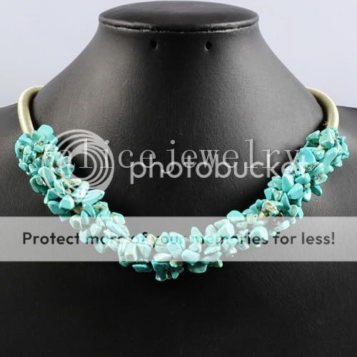 Turquoise Chip Necklace 17 GN304  