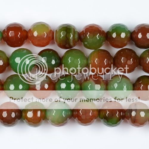 10mm Colorful Agate Round Faceted Loose Bead 15 LS0108  