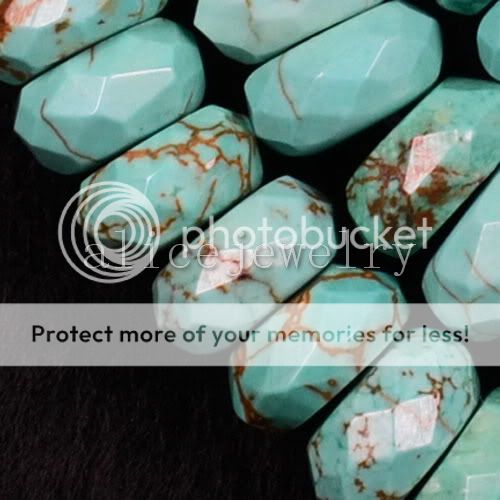 8x4mm Turquoise Roundel Faceted Loose Bead 16 LS0441  