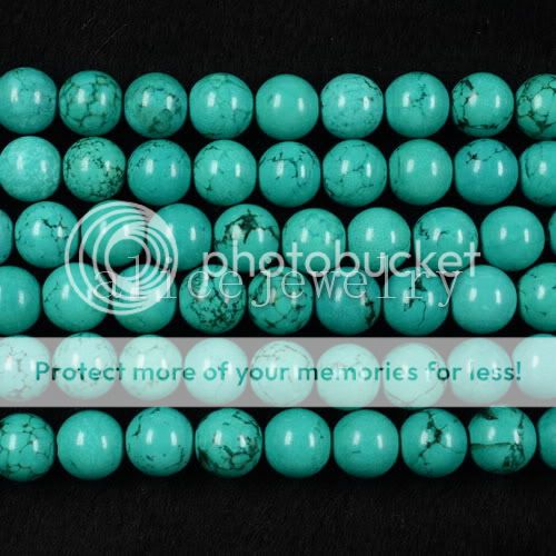 8mm Sinkiang Turquoise Round Loose Bead 16 LS0484  