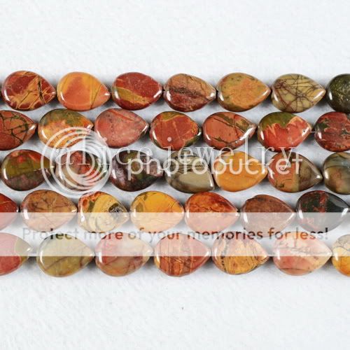 17mm Multi Color Picasso Jasper Drops Bead 16 LS0696  