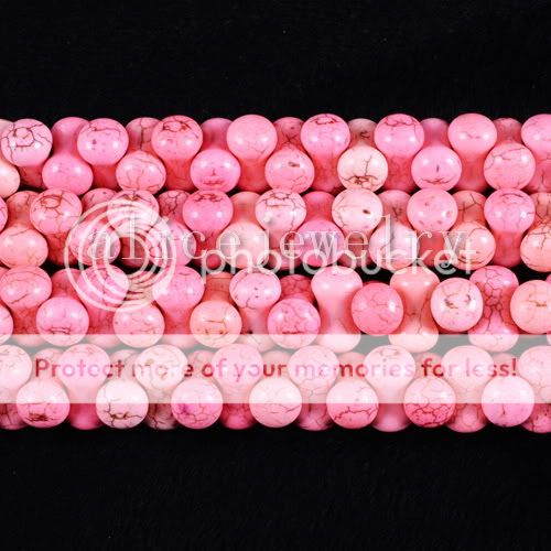 13x8mm Pink Turquoise Bone Form Loose Bead 16.5 LS0702  