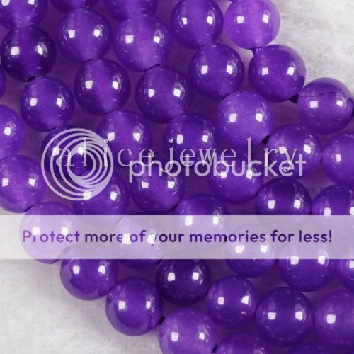 6mm Purple Jade Round Loose Bead 16 LS0752  